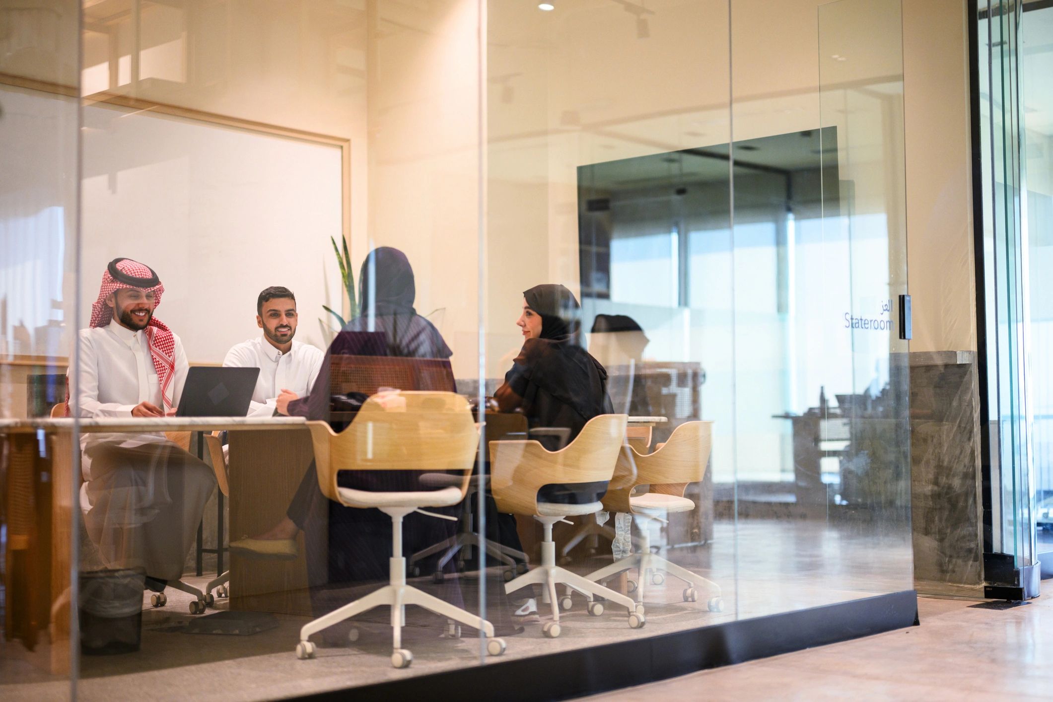 Team planning in a boardroom